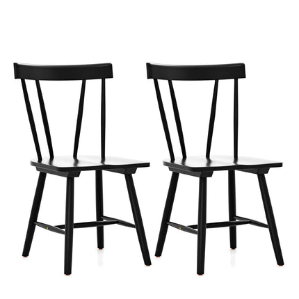 Dreamade Windsor Chairs, Armless Dining Chairs with Solid Rubber Wood Frame