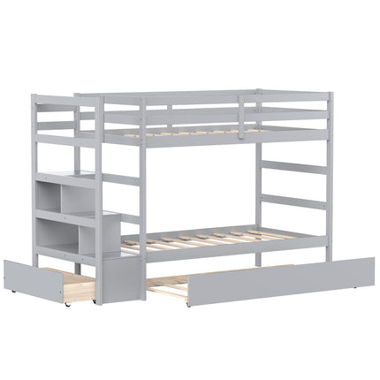 Dreamade Twin-Over-Twin Bunk Bed with Trundle