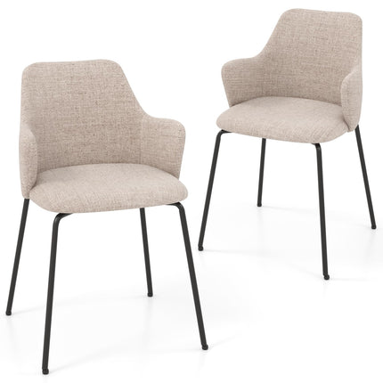 Dreamade Dining Chairs Set, Upholstered Accent Chairs w/Curved Backrest