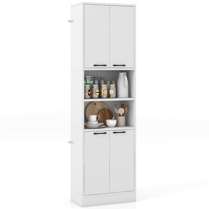 Dreamade Kitchen Pantry Cabinet, 75” Tall Freestanding Cupboard with Doors & Shelves
