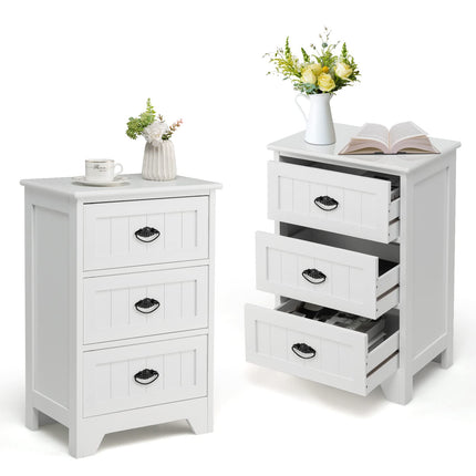Dreamade Nightstand with 3 Drawers, Bedside Table
