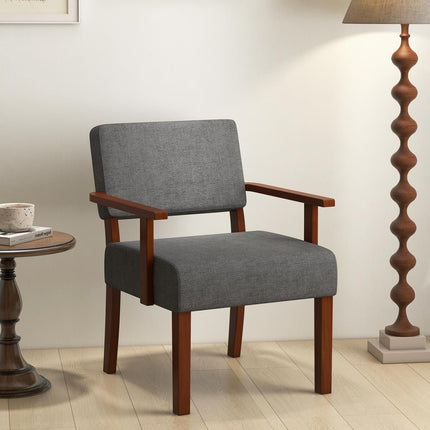 Dreamade Modern Accent Chair, Linen Living Room Arm Chair w/Soft Padded Seat & Backrest
