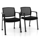 Dreamade Waiting Room Chair Set, Rolling Office Desk Chairs with PU Wheels (2 / 4 / 6 / 8 / 10 / 12 Pack Options)