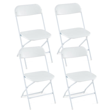Dreamade Folding Chair with Plastic Seat & Back, Heavy-Duty Metal Frame