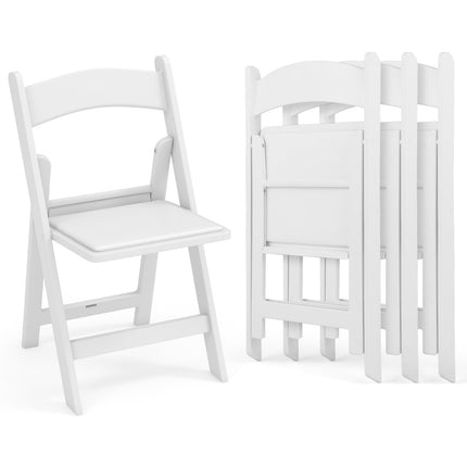 Dreamade Folding Chairs with Padded Seat, All-Weather Resin Frame