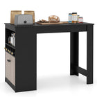 Dreamade Counter Height Bar Table with Storage Cabinet