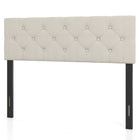 Dreamade Queen/Full Size Button Tufted Linen Fabric Head Board with Wood Support Legs