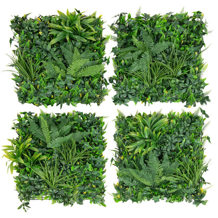 Dreamade Grass Wall Panels Backdrop - 4 PCS 20"x20" Artificial Tropical Boxwood Panels