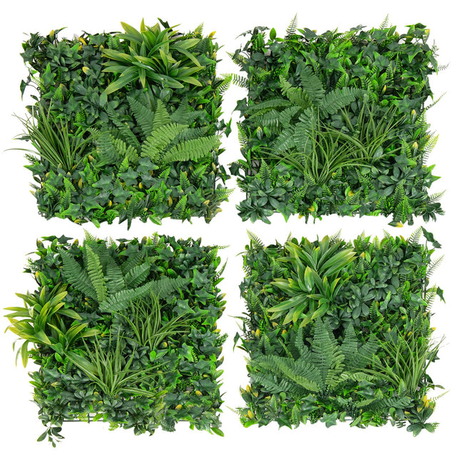 Dreamade Grass Wall Panels Backdrop - 4 PCS 20"x20" Artificial Tropical Boxwood Panels