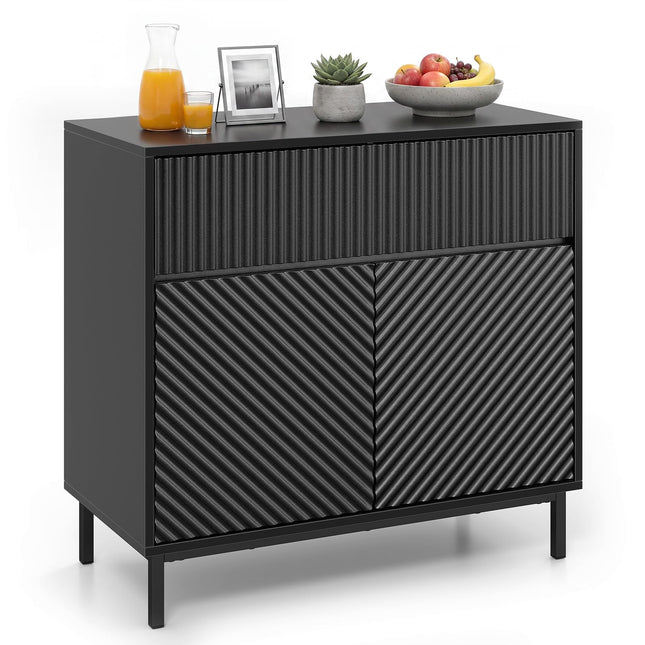 Dreamade 32" Wide Coffee Bar Console Table with 2 Doors and 1 Drawer (1/2)