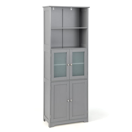 Dreamade 64" Tall Bathroom Storage Cabinet, Freestanding Kitchen Pantry Cupboard with 2 Cabinets