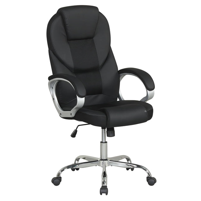 Dreamade Leather Office Chair | Ergonomic Mesh Executive Chair with Padded Armrests & Rocking Backrest