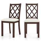 Dreamade Wood Dining Chairs Set of 2, Farmhouse Kitchen Chair with Rubber Wood Legs, Max Load 400 Lbs