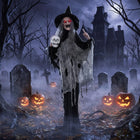 DREAMADE 6.3 FT Animatronic Halloween Life-Size Talking Witch Decor
