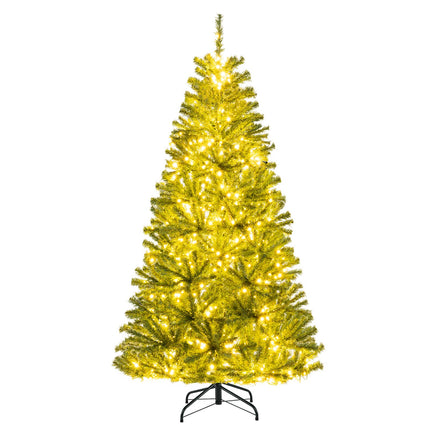 Dreamade 6FT | 7FT | 8FT Pre-Lit Remote Control Artificial Christmas Tree with Warm White LED Lights