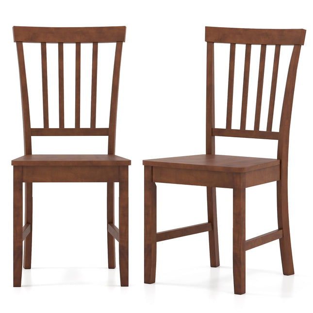 Dreamade Set of 4/ 2 Dining Room Side Chair w/High Slat Back, Wood Legs