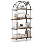 Dreamade Arched Bookshelf 4-Tier Industrial Open Bookcase with Sturdy Metal Frame