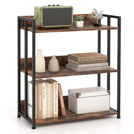 Dreamade 3-Tier Bookshelf, Industrial 32" Tall Small Book Shelf with Adjustable Shelves