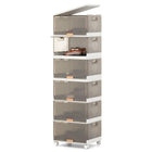 Dreamade 6 Tier Stackable Storage Bins with Lids 27 Gal Foldable Shoe Storage Box