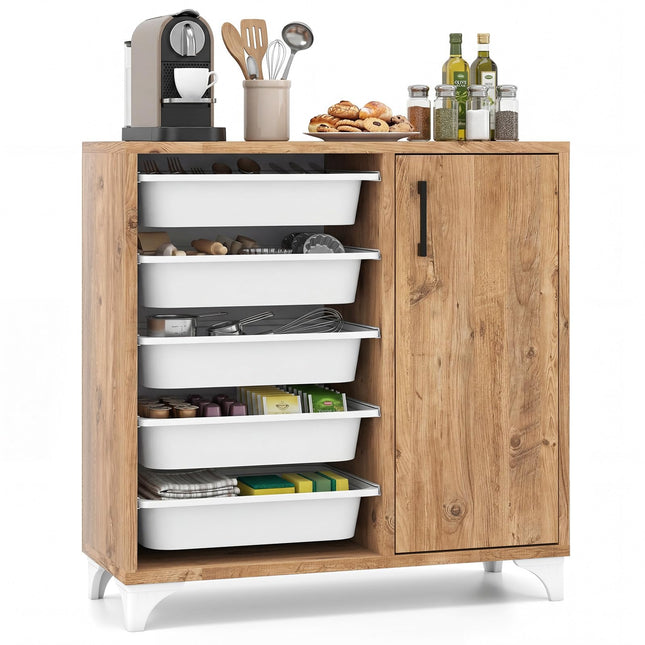 Dreamade Buffet Cabinet Sideboard with Plastic Storage Drawer