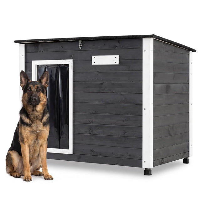 Dreamade Wooden Dog House with Openable Asphalt Roof