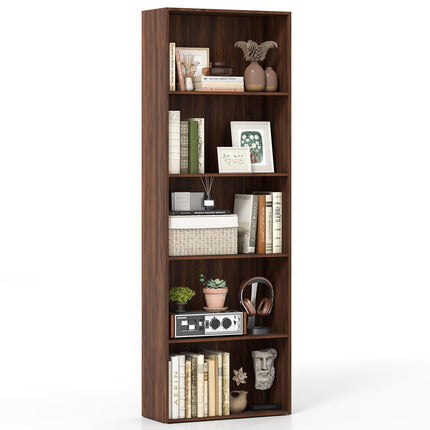 Dreamade 5-Tier Bookshelf Freestanding Tall Bookcase with 5 Open Compartments