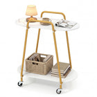 Dreamade 2-Tier Gold Rolling Cart for Home Kitchen
