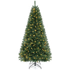 Dreamade 8ft Pre-Lit Christmas Tree, Artificial Hinged Xmas Tree with 400 Warm White LED Lights