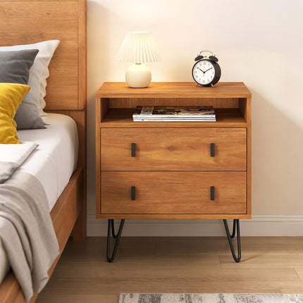 Dreamade Night Stand with 2 Drawers for Bedroom Home Office