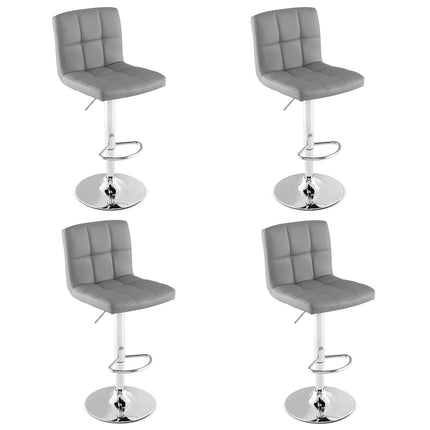 Dreamade Bar Stool, Modern Swivel Adjustable Armless Barstools, Square Counter Height PU Leather Bar Stools