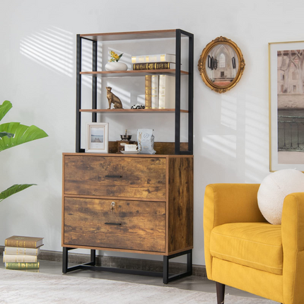 Dreamade Lateral File Cabinet with 2 Drawers with Lock