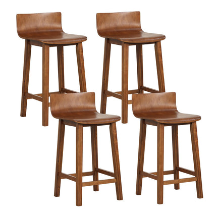 Dreamade 2 or 4 Bar Stools Set with Low Back & Footrest