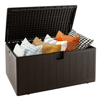 Dreamade Patio Deck Box - Outdoor Storage Bin with Flip Lid, Lock Hole, 31-130 Gallons