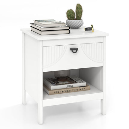 Dreamade Modern Nightstand with Drawer for Bedroom Small Place