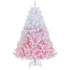 Dreamade Pink Gradient & White Snow Flocked Christmas Tree | Home Office Decoration