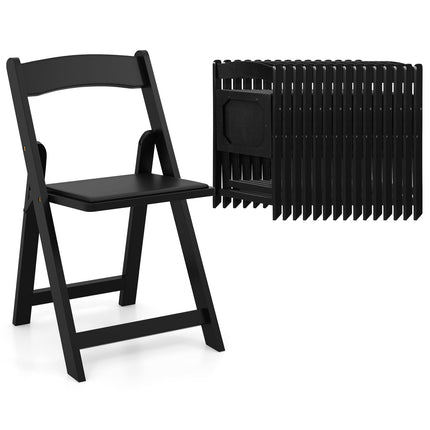 Dreamade Folding Chairs, Wooden Dining Chairs Set, Padded Foldable Chairs w/Backrest