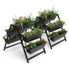 Dreamade Set of 2 Vertical Raised Garden Bed, 5 Planter Boxes Container w/ Drainage Holes