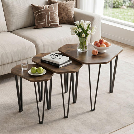 Dreamade Nesting Coffee Tables Set of 3 for Living Room & Apartment