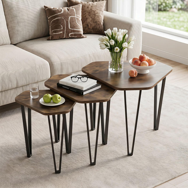 Dreamade Nesting Coffee Tables Set of 3 for Living Room & Apartment