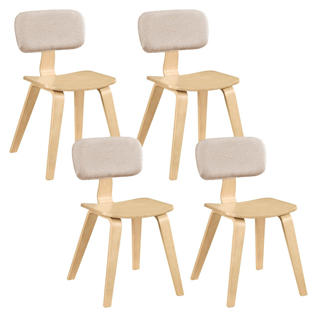 Dreamade Dining Chairs Set of 4/2 Teddy Velvet Padded Backrest & Ergonomic Seat