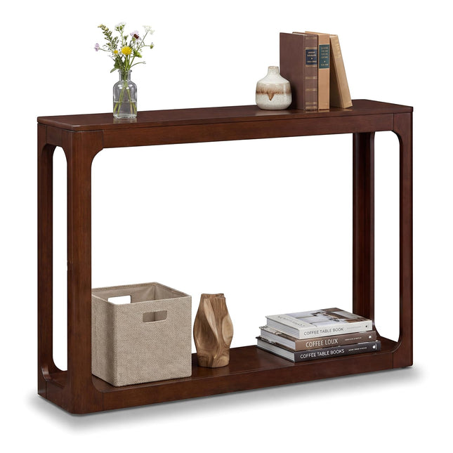 Dreamade 47" Wood Console Table 2-Tier Mid Century Modern Entryway Table