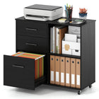 Dreamade 3-Drawer Mobile File Cabinet with Open Storage Shelves
