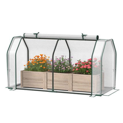 Dreamade Mini Portable Greenhouse - for Raised Garden Bed, 47.5”x 21.5”x 24” Green House with PE Cover Zipper Door