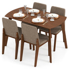 Dreamade Rectangular Kitchen Table and Chairs Set w/Rubber Wood Frame