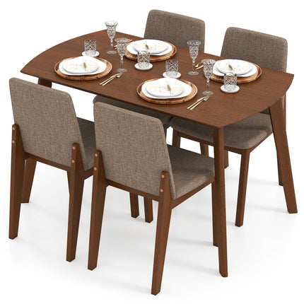 Dreamade Rectangular Kitchen Table and Chairs Set w/Rubber Wood Frame