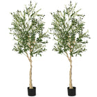 Dreamade 6ft Artificial Olive Tree, Tall Fake Potted Olive Silk Tree with Planter