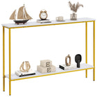 Dreamade Gold Console Table with Shelf, 44