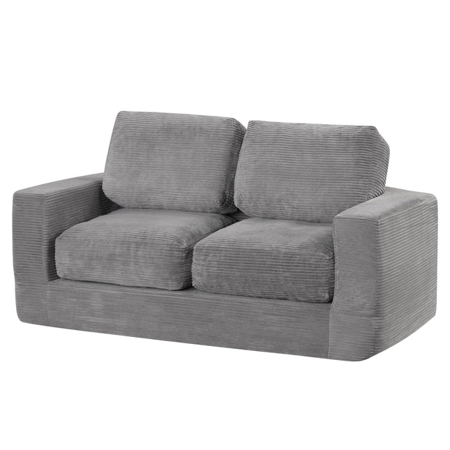 Dreamade 2-Seater Floor Couch with Removable Corduroy Cover