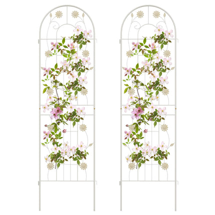 Dreamade Garden Trellis, Tall Galvanized Steel Trellis for Climbing Plants