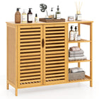 Dreamade Bamboo Bathroom Storage Cabinet 2-Door Storage Organizer with Shelves